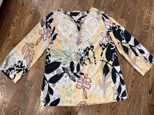 Soft Surrounding Shirt Damen Medium verziert Viskose Boho gelb