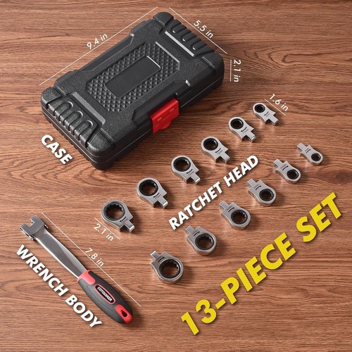 COTOUXKER Flex Head Spezialeinsätze Schraubenschlüssel-Set, 8-19 mm Ratschenschlüssel-Set mit Int... - Bild 3 von 3