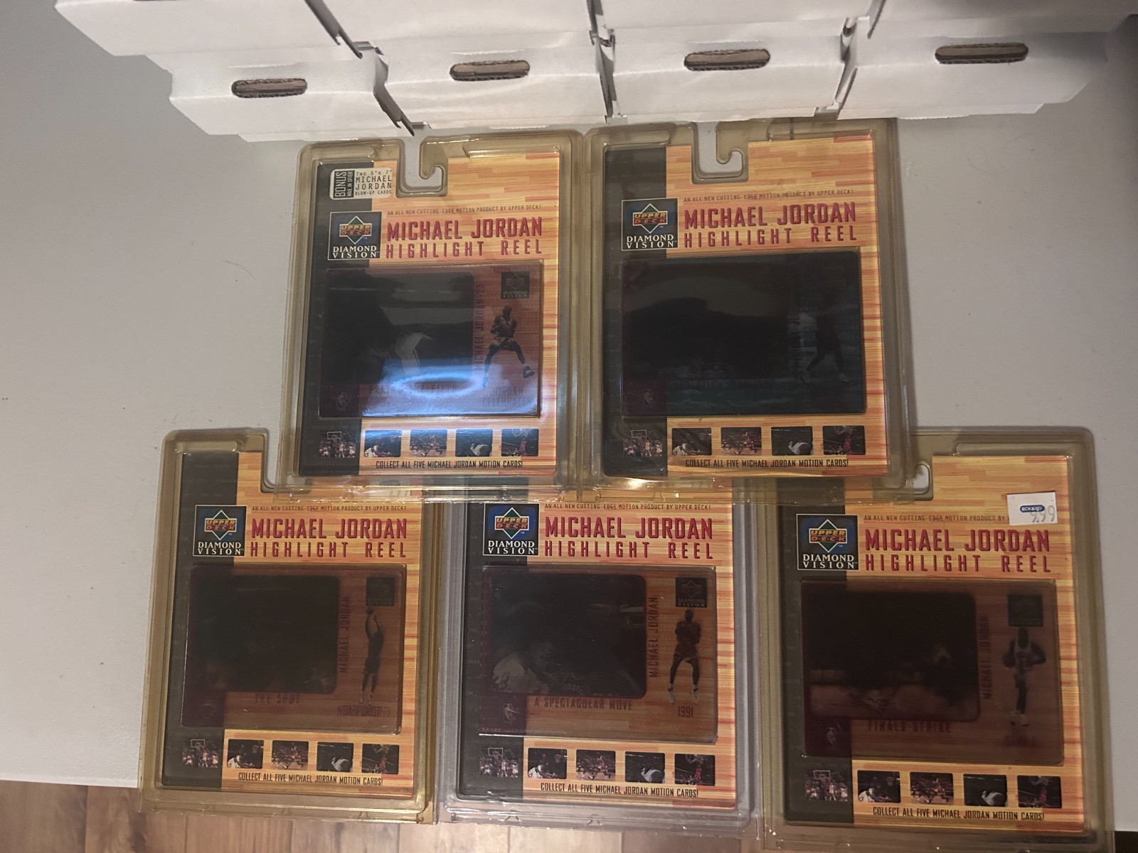 1997 Upper Deck Diamond Vision Michael Jordan Highlight Reel Complete Set 1-5