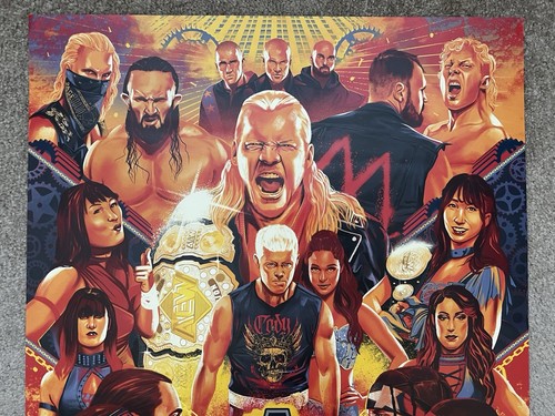 AEW Full Gear 2019 18x24 Bartlett Limited Poster Cody, Jericho, Omega, Moxley - Picture 3 of 4