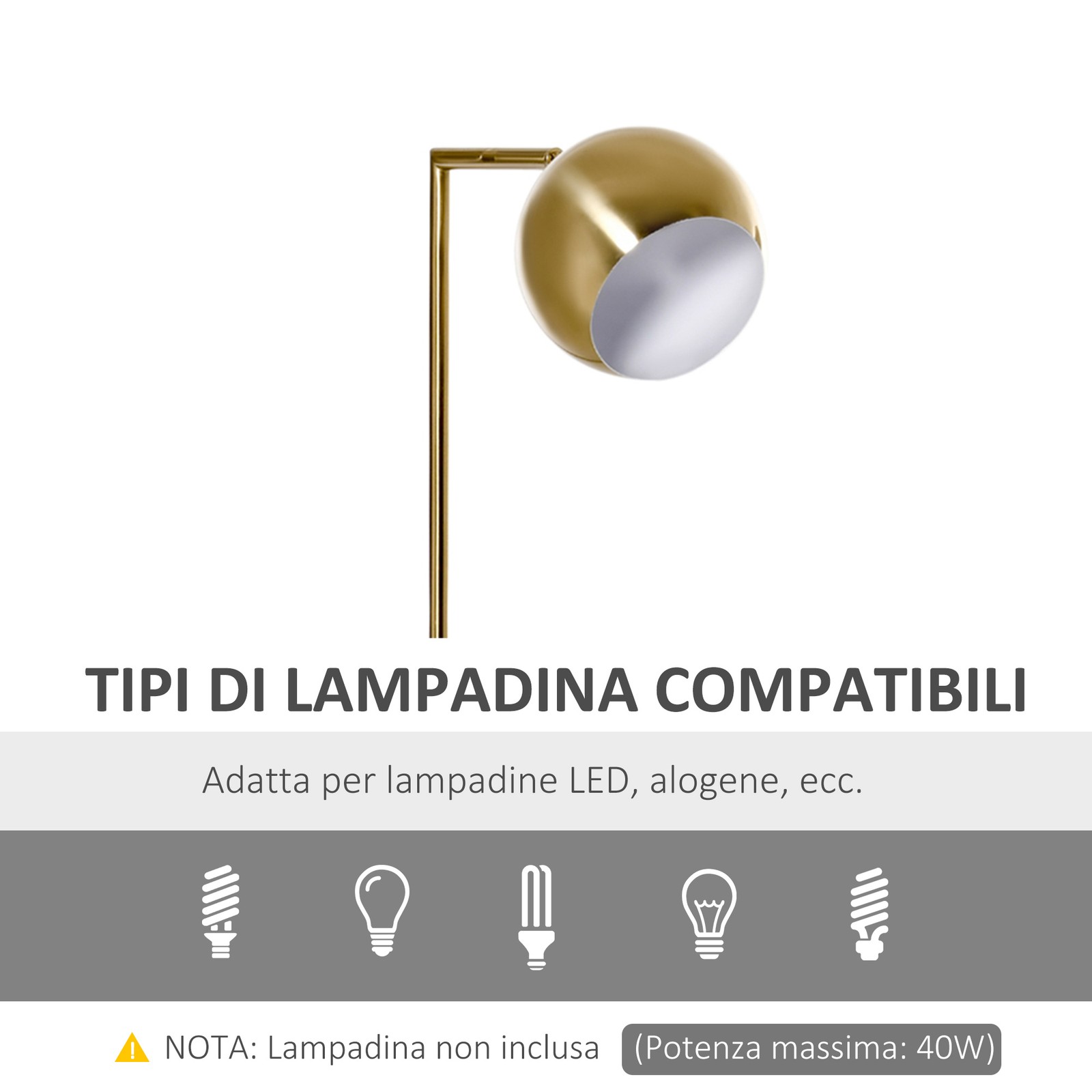 Lampada da Terra Moderna con Paralume Regolabile in Stile Vintage Compatibile co foto 6