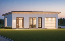 Custom modern tiny cottage house Plan with shop : 2 bedrooms & 1 bathrooms CAD