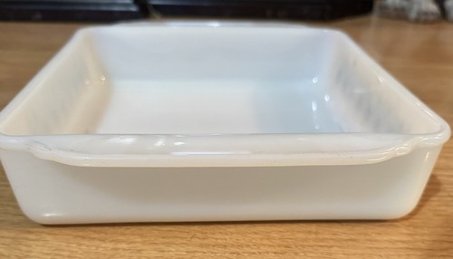 Fire King Swiss Chalet Loaf Pan Blue Green 8x8 Glass Baking Dish Vintage! - Picture 5 of 8