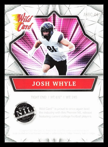 Josh Whyle 2021 Wild Card ROOKIE RC #ANBC-44 Cincinnati Bearcats *257 - Picture 2 of 2