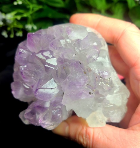 3.3" 399g Natural Amethyst Quartz Geode Quartz Carved Skull Head Crystal - Picture 9 of 24