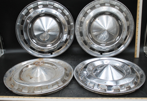 4pc 15" CHEVY Pointed Wheel Covers Hub Caps 1955 1956 Bel Air Chevrolet OEM Vtg - Picture 7 of 7