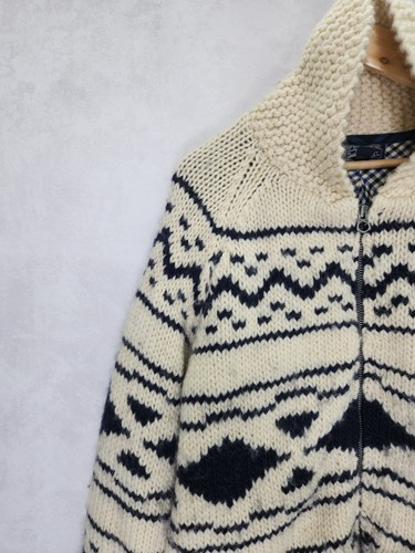 Rare Polo jeans ralph lauren heavy knit sweater acztec style size L - Picture 6 of 11