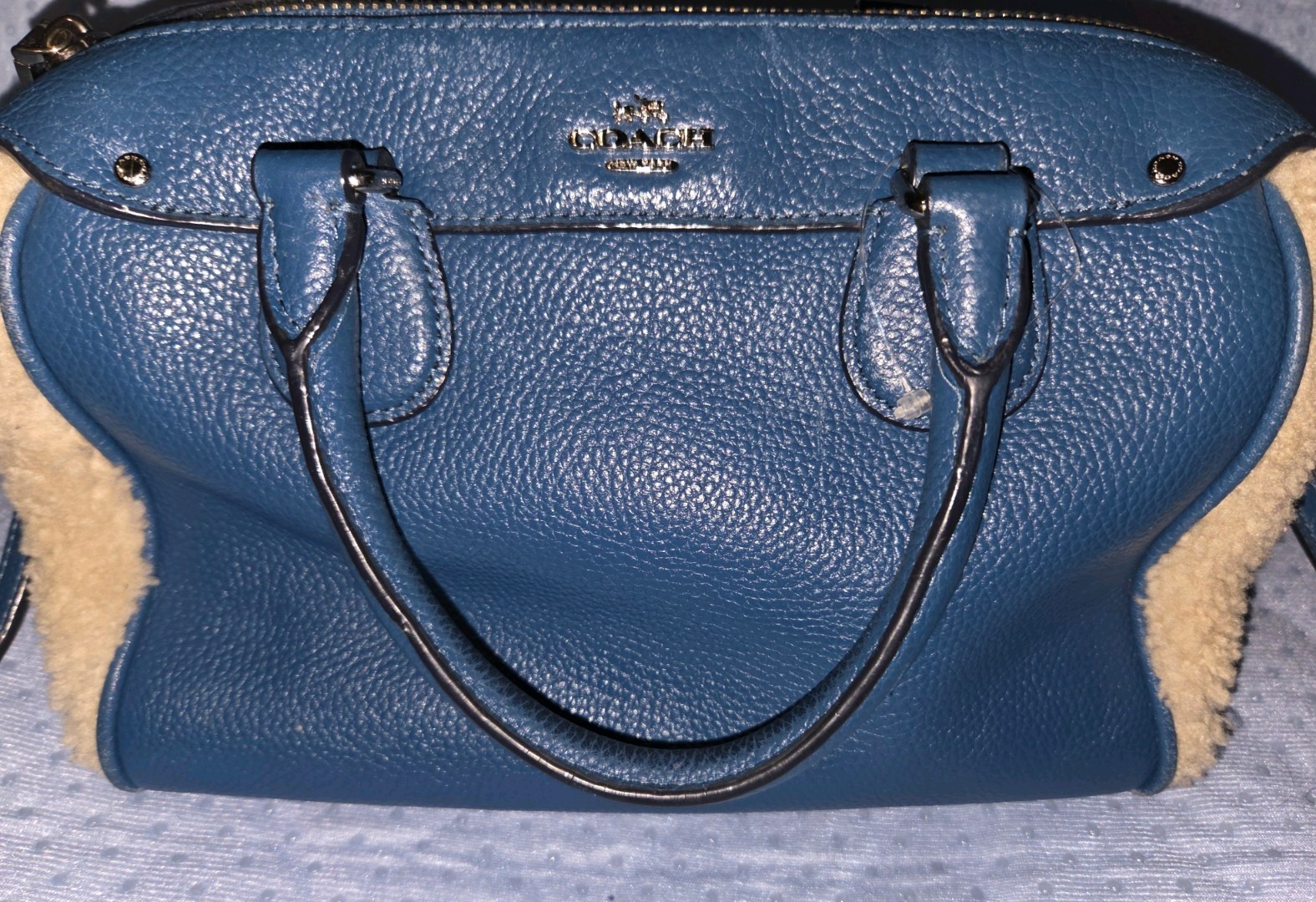 Authentic COACH  Shearling/Leather MINI BENNETT S… - image 6