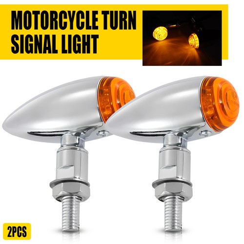 2PCS Chrome Bullet Motorcycle Turn Signals Blinker For Honda Sportster 1200 883 - Picture 13 of 15