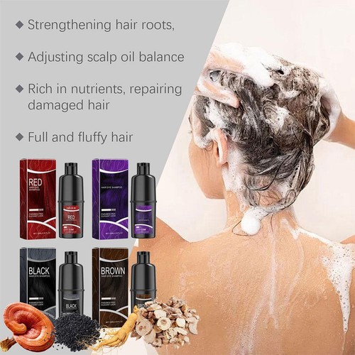 3-In1 Dye Hair Colorin Herbal Black Dew Shampoo Black Hair 100ml# Dye 9CE0 - Picture 3 of 14