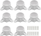 8 Pcs 1-1/2 Inch PVC Table Leg Cap Fittings Furniture Grade Rod Holder White Scr