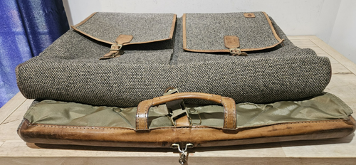 Vintage Hartmann Luggage Hanging Garment Bag Tweed & Leather 25"x40" - Picture 15 of 18