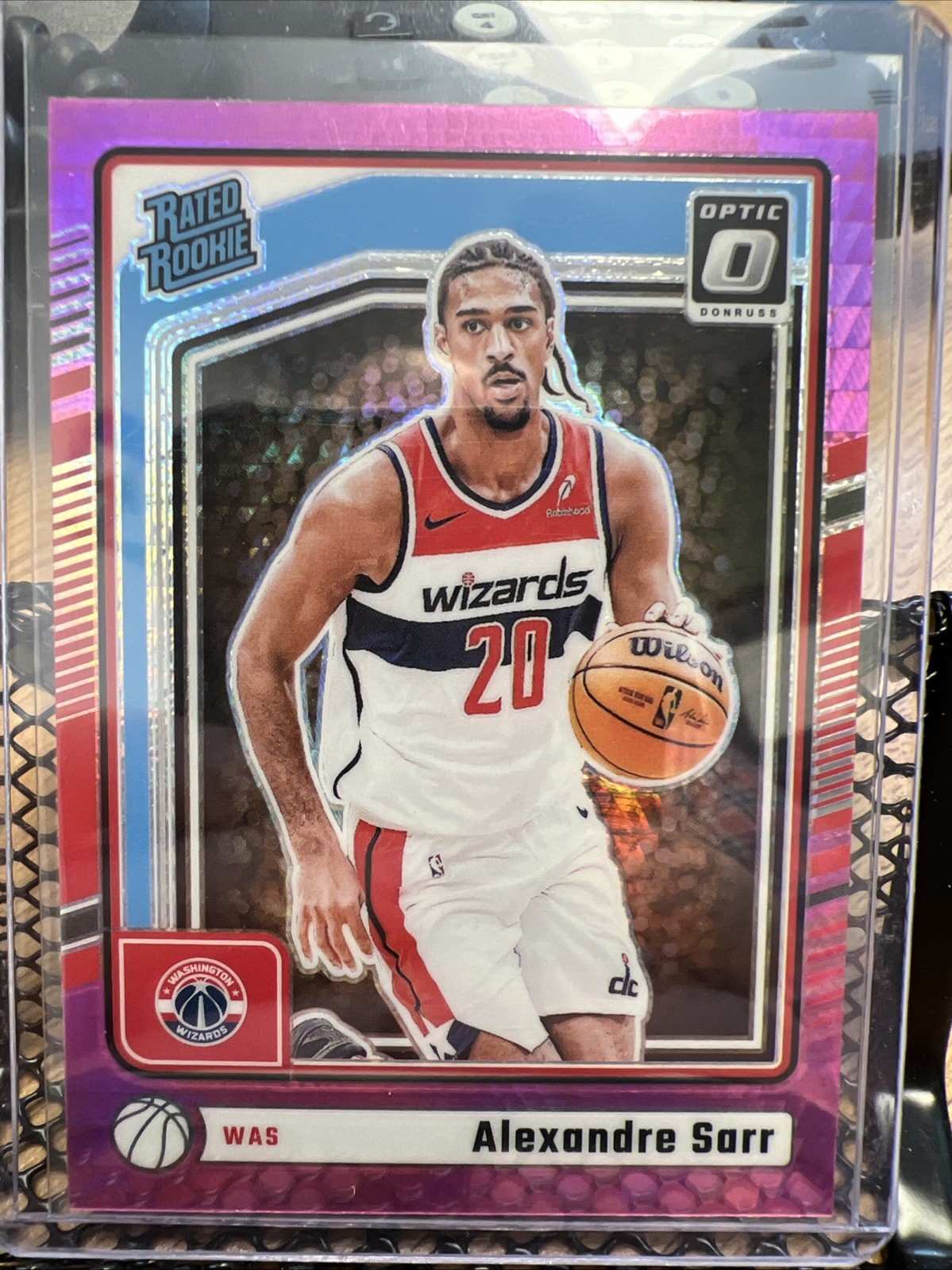 2024-25 Panini Donruss Optic Pink Hyper Prizm #276 Rated Rookie Alexandre Sarr