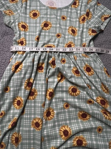 Emma & Elsa Sunflower Print Sun Dress Little Girls Size 14 Light Blue And Yellow - Picture 4 of 7