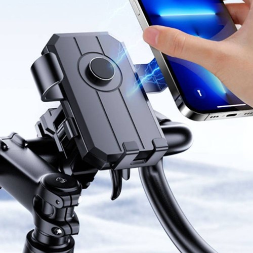 Support téléphone vélo matériau ABS réglage flexible antidérapant poignée - Photo 6 sur 16