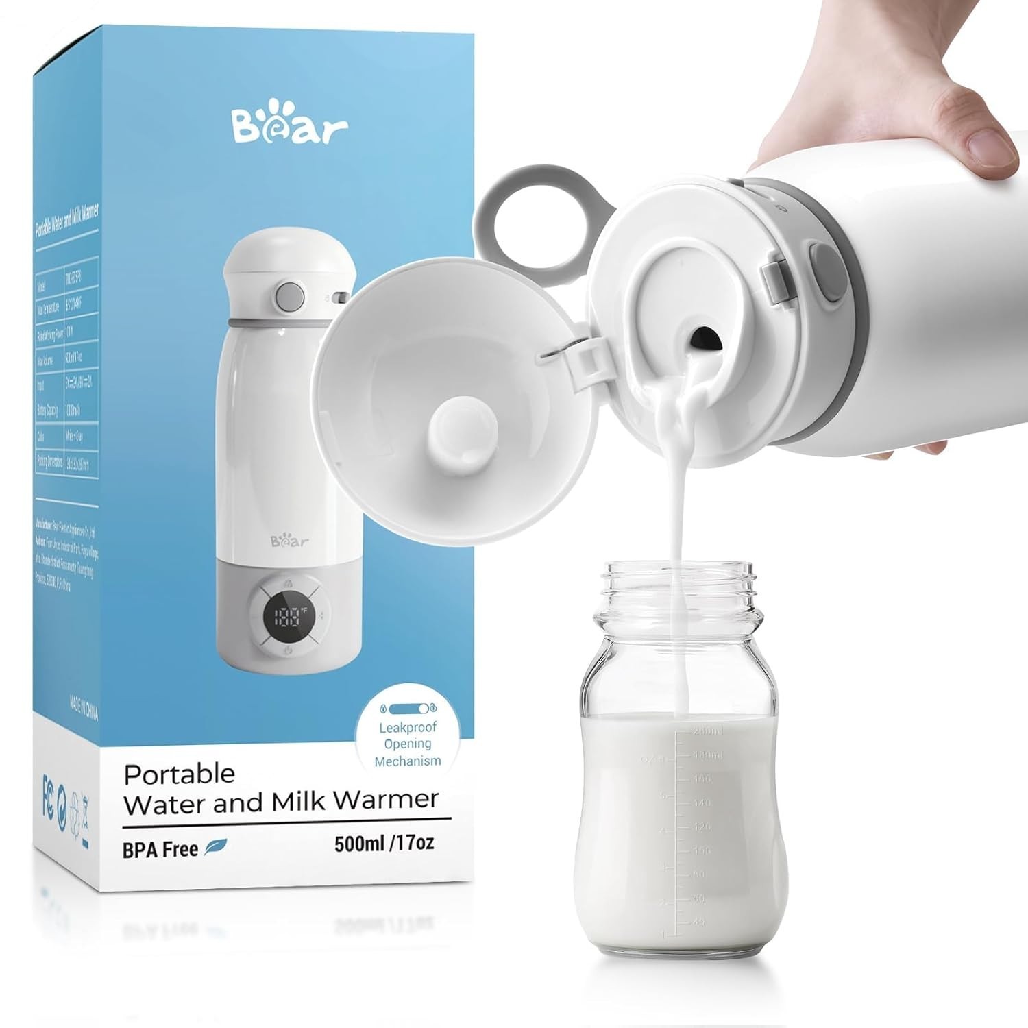 Bear Portable Bottle Warmer for Travel, Milk Warmer for Brea