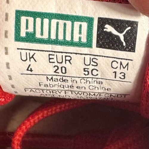 Zapatillas bajas rojas básicas Puma para niños pequeños Roma talla 5C - Imagen 9 de 9