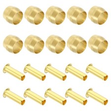 40 Pcs Brass Compression Sleeves Ferrules for 1/4" OD Hose Tube