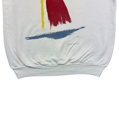 Sweatshirt Medium Men's White Vintage Howards Way RL Productions Graphic 1987 - Picture 7 of 11