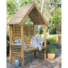 Primrose Wooden Garden Bench 2 Seater Seated Arbour Outdoor Seat with Open Sides