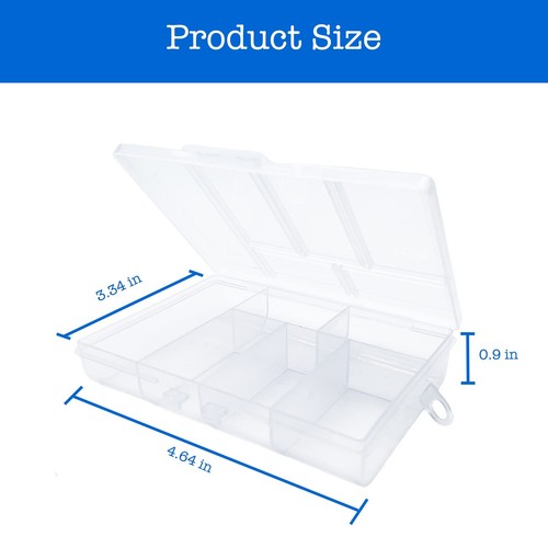 Plastic Organizer Box with Dividers - 2 PCS Small Plastic Container with Comp... - Picture 3 of 7