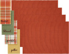 Home Fashions Harvest Sentiments Value Set, 4 Cloth Napkins and 4 Ribbed Placema
