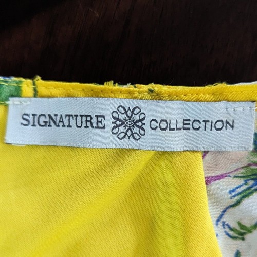 Floral Short Sleeve Fit & Flare Dress Size Med (8/10) in Yellow, White, & Green - Picture 2 of 10