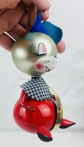 Vintage Blown Glass Christmas Ornament De Carlini Italy MOUSE MICE Kitschy Cute - Picture 2 of 8