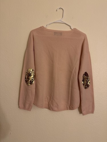 Suéter Parche Codo Lentejuelas Doradas Wyse London Rosa Cachemira Talla 2 - Imagen 6 de 7