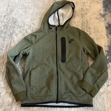 Nike Tech Fleece Boys Heathered Green Zip-Up Hoodie Youth Size M Medium