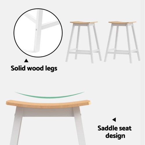 Artiss 4x Bar Stools Wooden Chairs Oak - Picture 5 of 8