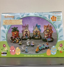 Disney Spring Musical Light-up Easter Spring Village 13-piece Holiday Set