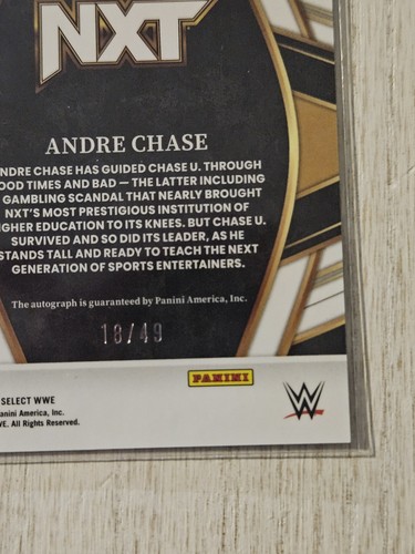 Andre Chase 2024 WWE Panini Select Blue Prizm Autograph /49 NXT Wrestling Card - Picture 10 of 10