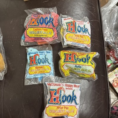 1991 McDonald's Vintage Happy Meal Hook Peter Pan Toys Complete Set Of 4+1(NIP)