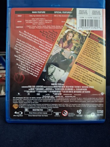 V For Vendetta (BLU-RAY) - Excellent  - Picture 2 of 2
