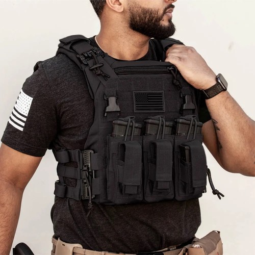 Tacticon Armament BattleVest Elite Plate Carrier Black Tactical Vest Security  - Bild 2 von 5