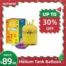 22L Helium Tank,with100ml Protective Fluid 100 Latex Balloons Curling Ribbon