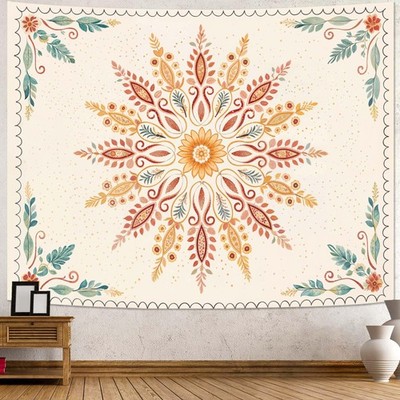Boho Floral Mandala Tapestry for Bedroom Bohemian Flower Wall Tapestry Aesthe...