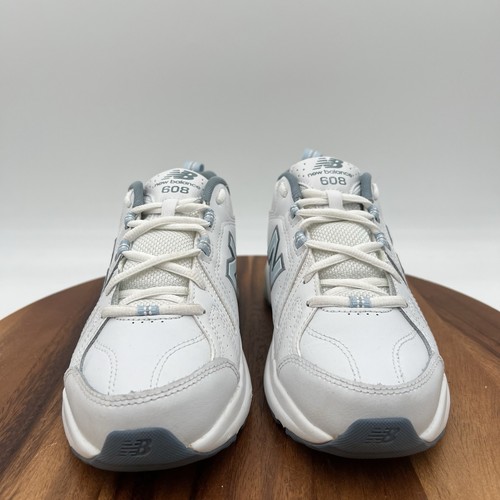Size 7 B New Balance Womens WX608WB5 608v5 White Training Sneaker Shoes WORNONCE - Picture 5 of 12