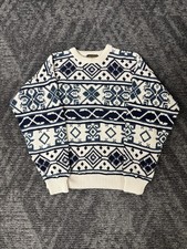 VTG Eddie Bauer Nordic Sweater Made in USA Oversized M 100% Cotton Knit