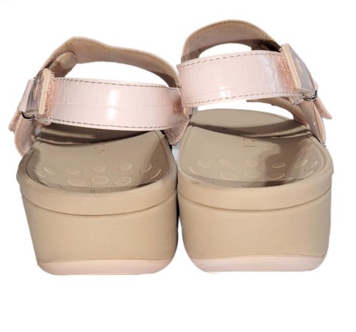 VIONIC Womens 10 Wide EU 42 MISTY WEDGE SANDALS 3 Strap Adjustable Dusty Pink - Picture 4 of 6