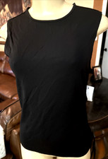 Tahari Sleeveless Pullover Black Side Drawstring Shirt Sz Sm MSRP 198. pb7
