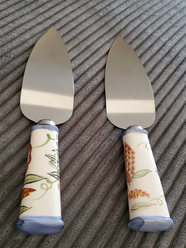 Cuchillos para servir Spatual Pastel Servidor Cermaic/Cerámica Manijas 2 en Juego - Imagen 4 de 12