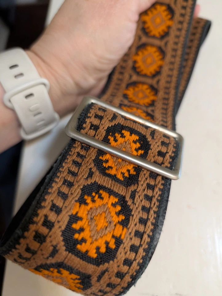 Correa de guitarra ACE años 60 vintage con logotipo plateado hecha en Estados Unidos Foto 3 de 4