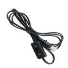 6Feet Lamp Cord with Switch On Off, 6Ft 18AWG 2 Prong Power Black1pcs