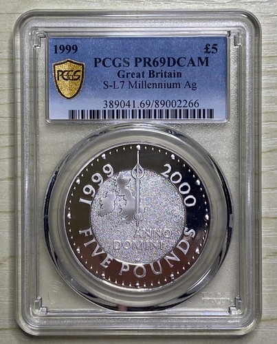 Great Britain UK 1999 5 Pounds Millennium Year 2000 Silver Proof PCGS PR 69 DCAM - Picture 1 of 2