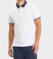 Men's All in Motion tipped polo shirt Size L white