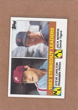 1984 TOPPS BASEBALL LEADERS #136 STEVE CARLTON JACK MORRIS NMMT *E5920