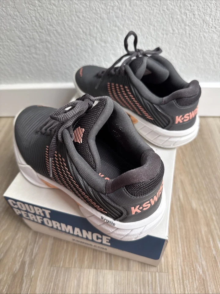 New K Swiss Hypercourt Express 2 Women’s Tennis Pickleball Shoe Dark Gray/Pink 7 - Image 4 of 4