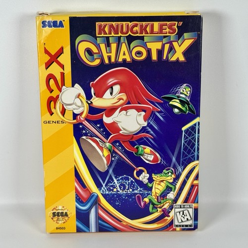 Knuckles' Chaotix (Sega Genesis 32X) Original Box & Cartridge w/ Manual CIB - Picture 2 of 20